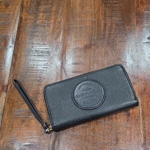 Coach Black Leather Wristlet Wallet